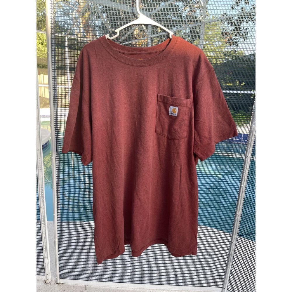 Carhartt Original Fit T-Shirt Men's Size XL Red Short Sleeve Pocket Crew Neck